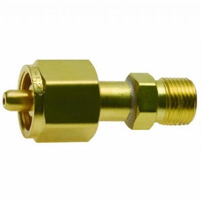 Brass CGA-622 to CGA-320 liquid cylinder withdrawal adapter fitting