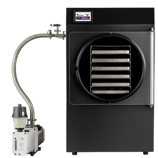 HiLyph XL Bud Dryer freeze dryer with its vacuum pump connected