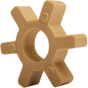 The Original Resinator spider coupler, a tan six-armed drive coupling